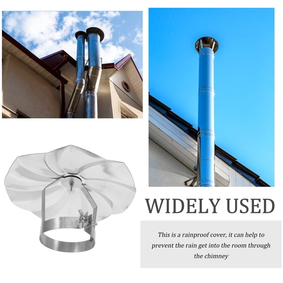 Homoyoyo Weatherproof Chimney Cap with Stainless Steel Cover for Home Roof Vent