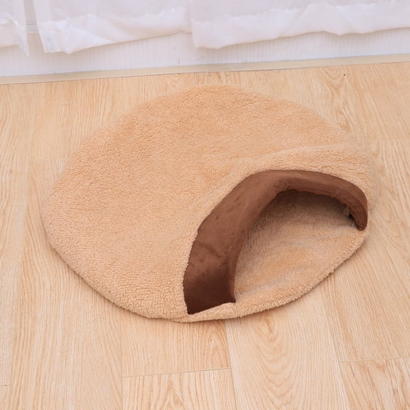 Homoyoyo Brown Hamburger Cat Bed Nest for Kitten Sleep and Rest Cozy Soft Pet Cushion
