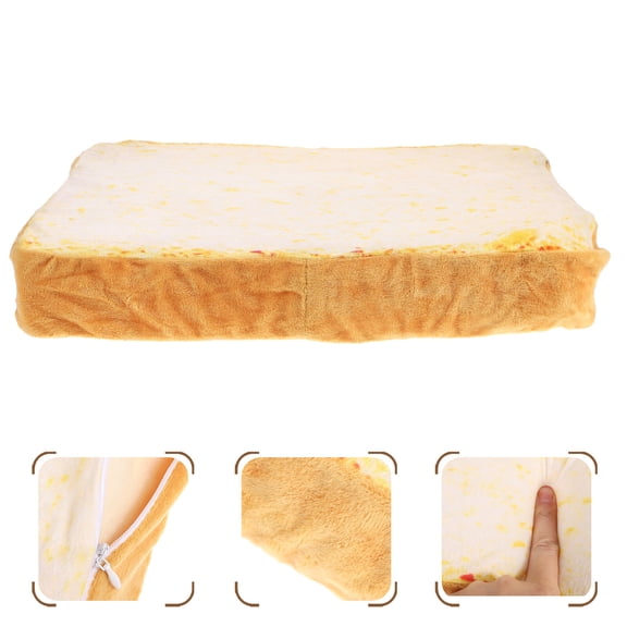 Homoyoyo Plush Pet Cushion Soft Toast Bread Shape Elastic Sponge Bed Comfortable for Cats Dogs