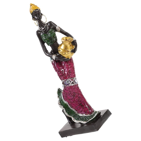 Homoyoyo African Tribal Lady Statue Resin Figurine Home Decor Cultural Art Sculpture for Women 1 Piece