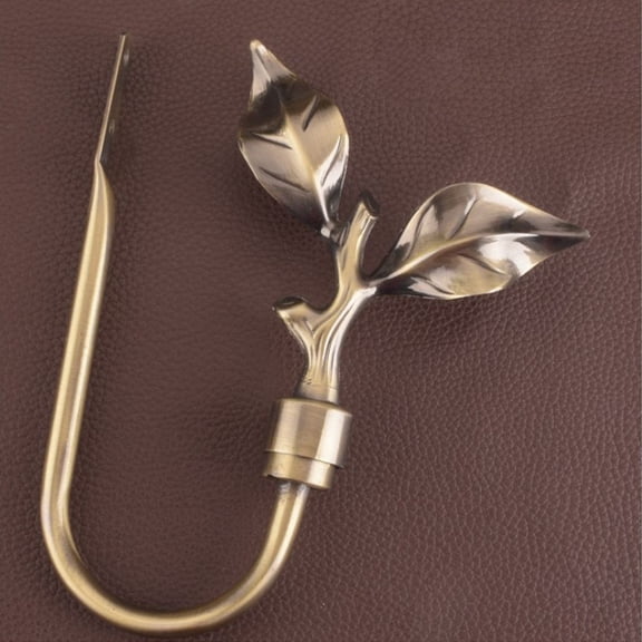Homoyoyo Green Curtain Holdbacks Metal Wall Hooks Rustic Leaf Design for Home Decoration
