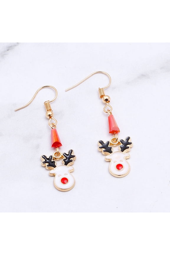 Christmas Santa Claus Earrings for Women, Cute Multi-Color Alloy Decorative Jewelry, 2 Pieces Travel Accessories