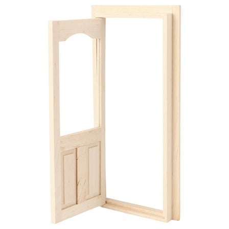 Homoyoyo Tiny House Accessories Mini Door Adornment Khaki 1 Set