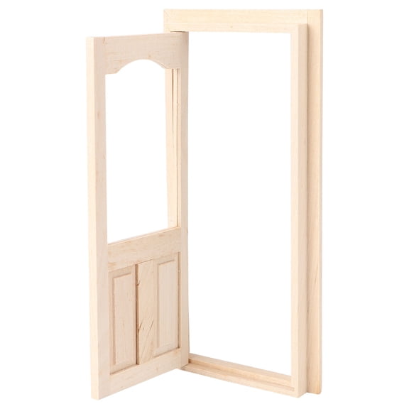 Homoyoyo Tiny House Accessories Mini Door Adornment Khaki 1 Set
