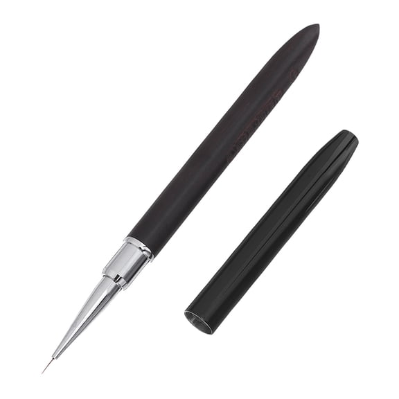 Homoyoyo Professional Nail Art Pen with Sandalwood Handle, Moisture Resistant, Coffee Color for Precise Nail Design