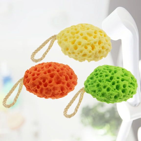 Homoyoyo Shower Ball Sponges, Soft Comfortable, Rich Lather, Assorted Colors 3Pcs