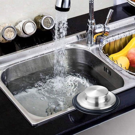 Homoyoyo 2-Pack Kitchen Sink Drain Stoppers with Stainless Steel and Rubber, Universal Fit, Easy to Install and Use