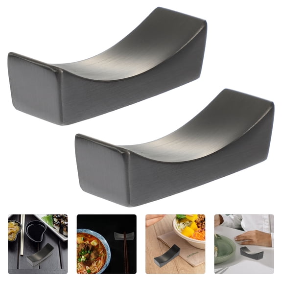 Homoyoyo 2-Pack Stainless Steel Chopstick Rests Black 304 Material Kitchen Tableware