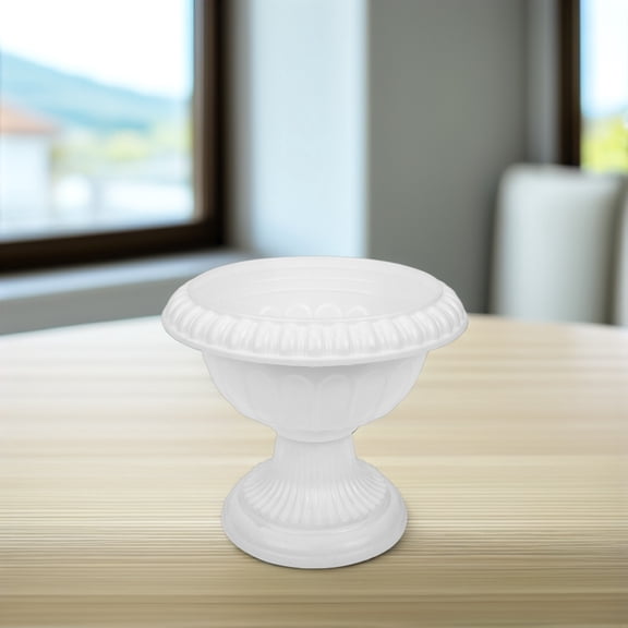 Homoyoyo White Roman Style Plastic Decorative Planter Pot for Indoor and Outdoor Garden, Patio, Home Décor, Lightweight Design