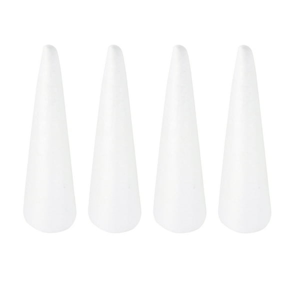 Homoyoyo White Foam Christmas Tree Decorations Set of 4 for Holiday Crafts, Seasonal Projects and Festive Home Decor