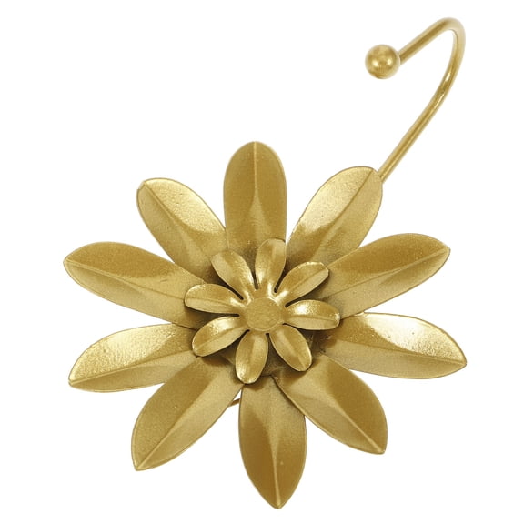 Homoyoyo Metal Flower Wall Hook with Golden Iron Decorative Hanger for Home Use