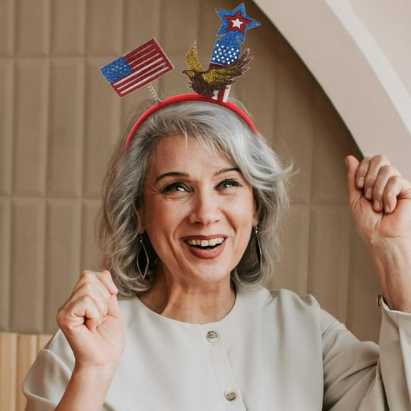 Homoyoyo Patriotic Red and Cloth Headbands Set of 1 - USA Flag Inspired Headband for Sports and Outdoor Activities