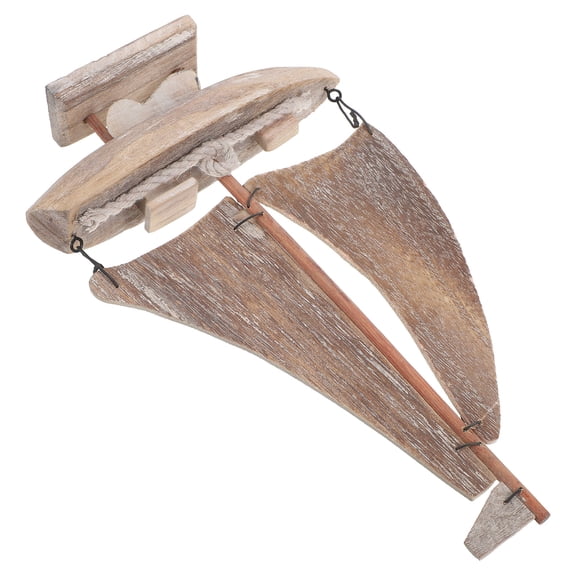 Homoyoyo Realistic Wooden Sailing Ship Ornament with Vintage Nautical Finish Decorative Model for Home and Office