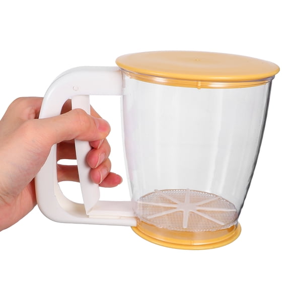 Homoyoyo Multi-Color Handheld Flour Sifter with Lid, Fine Mesh Screen, Easy Semi-Automatic Baking Tool for Smooth Sifting