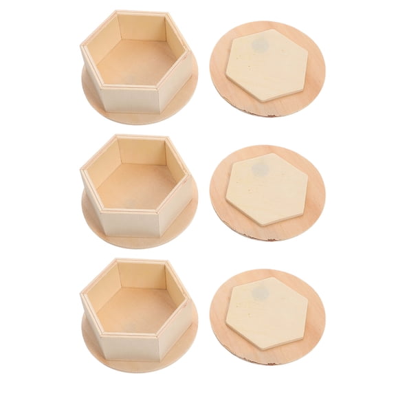 Homoyoyo 3Pcs Portable Wood Storage Case for Jewelry Candy and Art Crafts