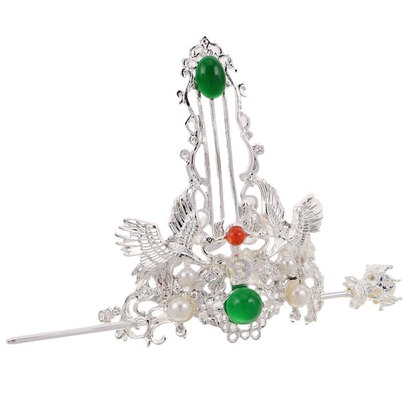 Homoyoyo Hanfu Hair Accessories Traditional Hair Crown In Silver Alloy For Women 1Pack