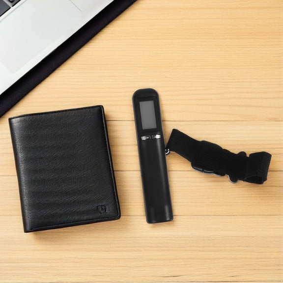 Homoyoyo Portable Luggage Scale with High Strength Strap, Black ABS Digital Baggage Weight Meter for Travel