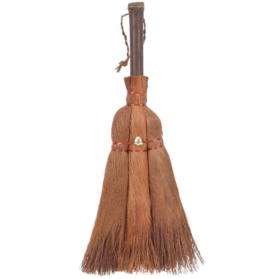 Homoyoyo Lightweight Palm Fiber Broom in Dark Color for Home Cleaning, Dust Removal, Sweeping and Easy Handling
