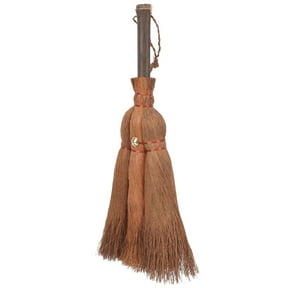 Homoyoyo Lightweight Palm Fiber Broom in Dark Color for Home Cleaning, Dust Removal, Sweeping and Easy Handling