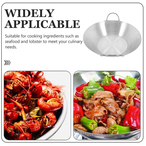 Homoyoyo Stainless Steel Cooking Pot with Flat Bottom and Dual Handles for Kitchen Storage and Cooking