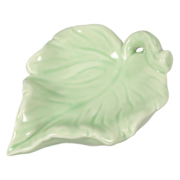 Homoyoyo Leaf-Shaped Ceramic Soap Dish with Self-Draining Design for Bathroom Essentials, Stylish and , 1 Piece