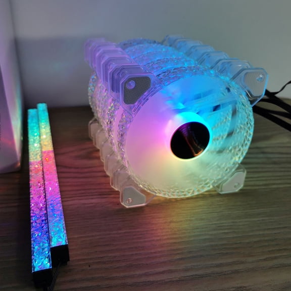 Homoyoyo RGB Computer Cooling Fan Set, ABS PC Case Cooler Fans for Quiet Airflow, Colorful Gaming Desktop Build
