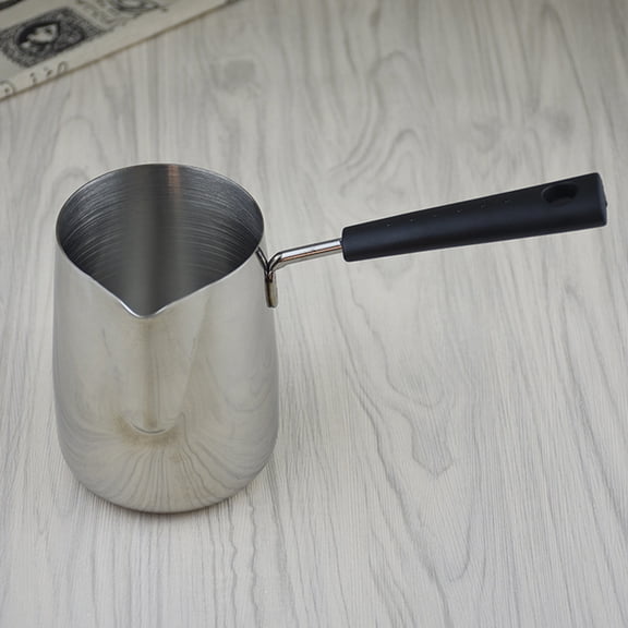 Homoyoyo Silver Stainless Steel Milk Pitcher Latte Art Pourer with Comfortable Grip and Eagle Mouth