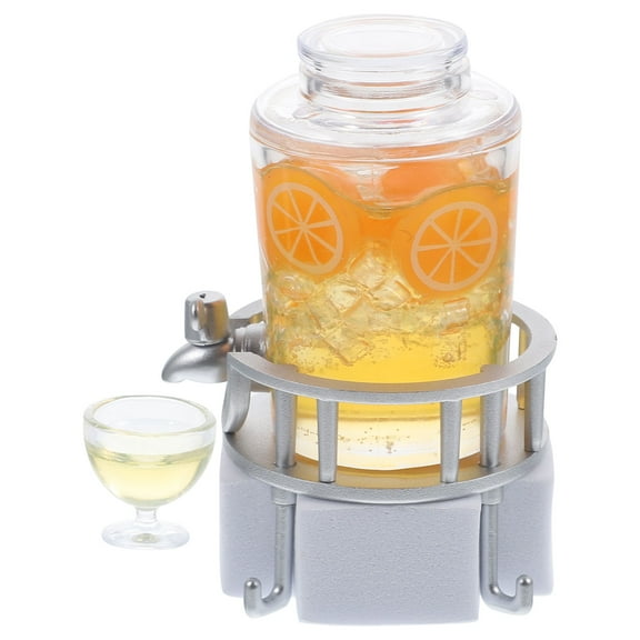 Homoyoyo Orange Miniature Juice Barrel Doll House Accessory for Home Decor 1Pack