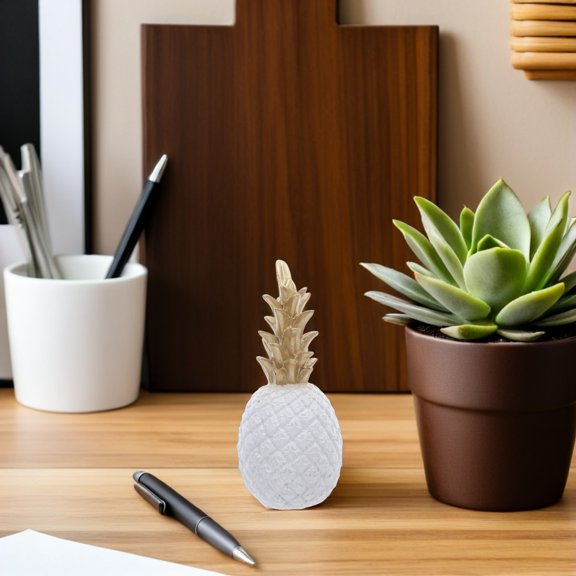 Homoyoyo Modern White Resin Pineapple Decoration for Home Wedding and Desktop Display
