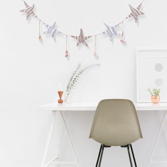 Homoyoyo Multi Color Sea Star and Seashell Nautical Hanging Garland for Ocean Themed Room Decoration