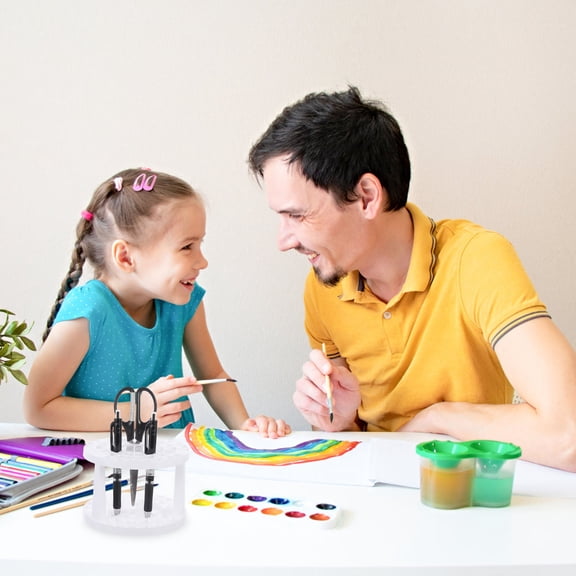 Homoyoyo Plastic Pen Holder Rack with Multiple Holes for Paintbrush and Stationery Storage Organizer