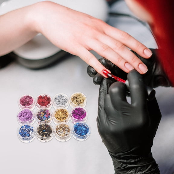 Homoyoyo Metallic Shiny Nail Foil Sheets 48Pcs Glitter Nail Art Decorations for Party and Manicure