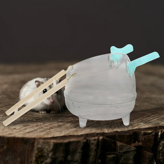 Homoyoyo Multifunctional Hamster Bath House with Toilet and Sand Bath Kit for Small Pets, 11.8 x 7.1 x 5.1 Inches, Small Animal Accessories