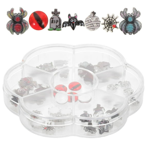Homoyoyo Multi Resin Spooky Nail Charms Set for Nail Art Decorations and Accessories Box