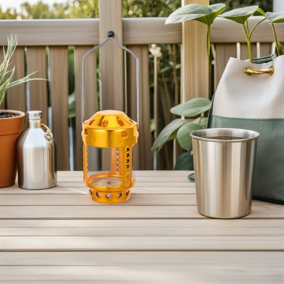 Homoyoyo Candle Lantern Aluminum Alloy Outdoor Camping Lantern with Stand