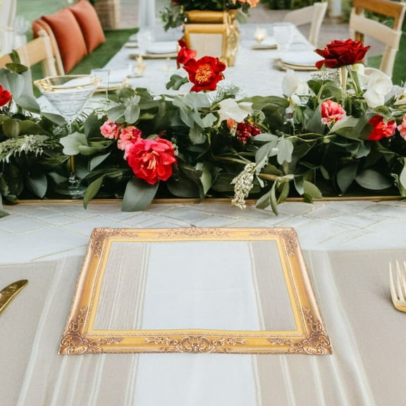 Homoyoyo 4Pcs Elegant Golden Paper Photo Booth Frames Wedding Props for Beautiful Party Photography