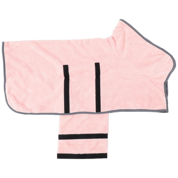 Homoyoyo Pet Bathrobe Super Absorbent Coral Fleece Pink for Fast Drying