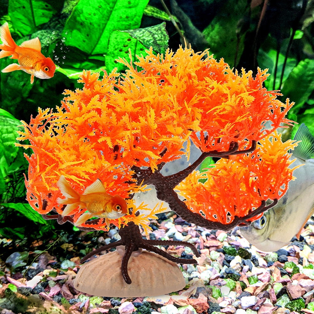 Fake Tree Tank Homoyoyo 4Pcs Artificial Aquarium Plants Plastic Bonsai Trees Fish Tank ...