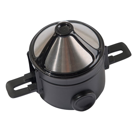 Homoyoyo Portable Coffee Filter Black ABS Resin Stainless Steel Fits Most Cups 76mm-110mm Inner Diameter Travel Brewing