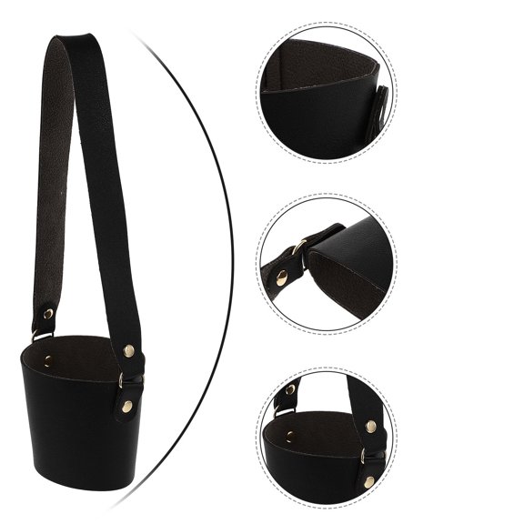 Homoyoyo Portable Cup Sleeve for Coffee and Tea, PU Protective Handle Bag