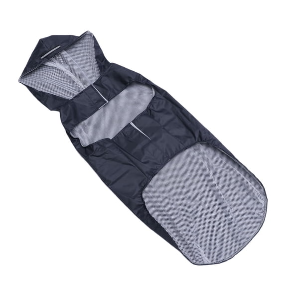 Homoyoyo Puppy Raincoat Black Hooded Adjustable Fit with Easy Paste Button Closure for Small Dogs