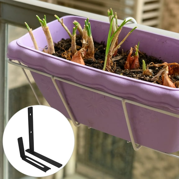 Homoyoyo Black L-Shaped Brackets for Railing , Metal Support, 1 Piece