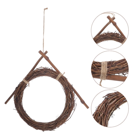 Homoyoyo Brown Rattan Wreath Frames for Crafting and Home Decor Supplies, Floral Base