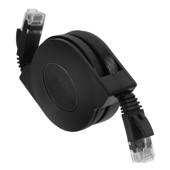 Homoyoyo Retractable Network Cable Black Cat6 Patch Cable with Strain Relief for Travel and Laptop Case