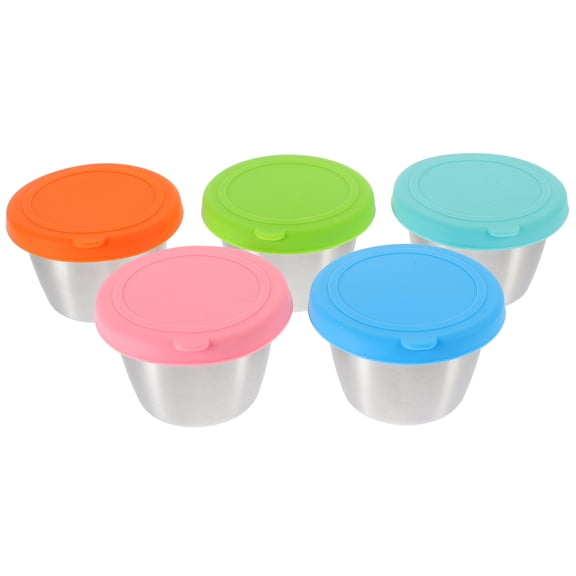 Homoyoyo Leak-Proof Reusable Silicone Condiment Cups Lids for Lunch Boxes, Assorted Colors, Perfect for Snacks and Sauces