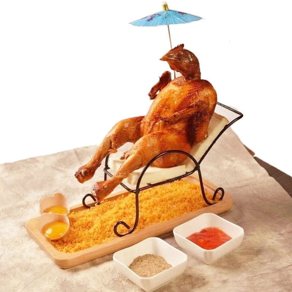 Homoyoyo Bbq Chicken Grill Holder Smooth Surface Black Alloy for Home