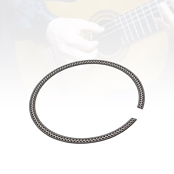 Homoyoyo Rosewood Guitar Rosette Inlay Sound Hole Stickers 2pcs Easy to Apply Non-Damaging Laminated Guitar Decals