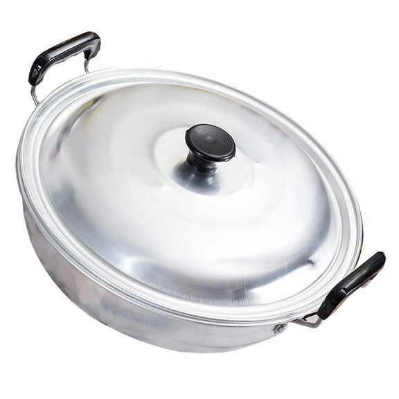 Homoyoyo Aluminum Korean Ramen Pot with Lid Double Handles for Quick Heating and Kitchen Cooking