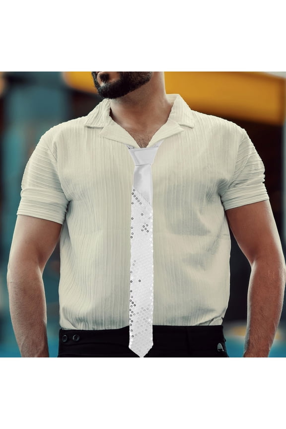 Unique Metallic Sequin Necktie for Music Festivals and Events