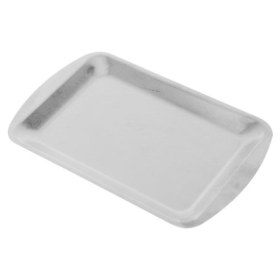 Homoyoyo Golden Stainless Steel Serving Tray Rectangle Flat Base with Wide Edges for Kitchen and Dining Use